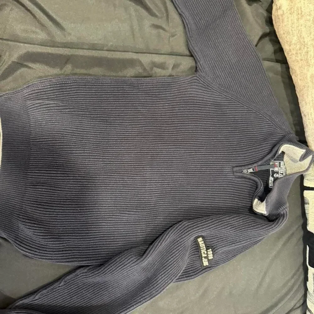 Nautica Men's Navy and Blue Jumper